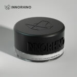 Small Glass Container with Black Screw Cap Embossed Logo Design | INNORHINO