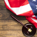 USA flag & court hammer