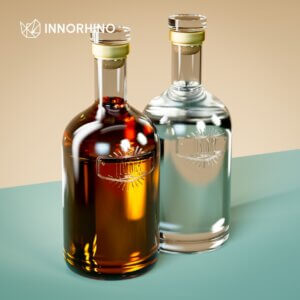 Custom Glass Whiskey Bottle