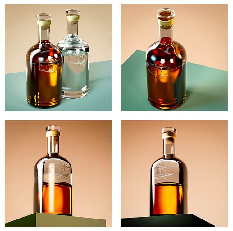 Emboosed Glass Bottles for Whiskey
