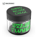Custom 3.5g Glass Stash Jar - screen printing look
