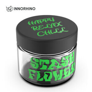 Custom 3.5g Glass Stash Jar - screen printing look