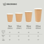 9oz 12oz 16oz 22oz Kraft Double-Wall Paper Hot Cups – Durable & Eco-Friendly Beverage Solution