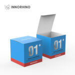 Small Blue Folding Carton: Logo Printing + Hot Foil Stamping