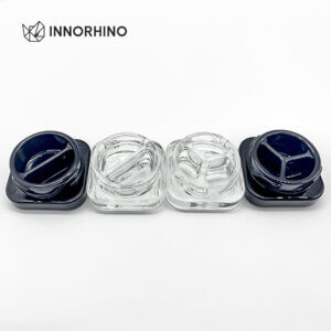CR Square Glass Concentrate Jar with Divider