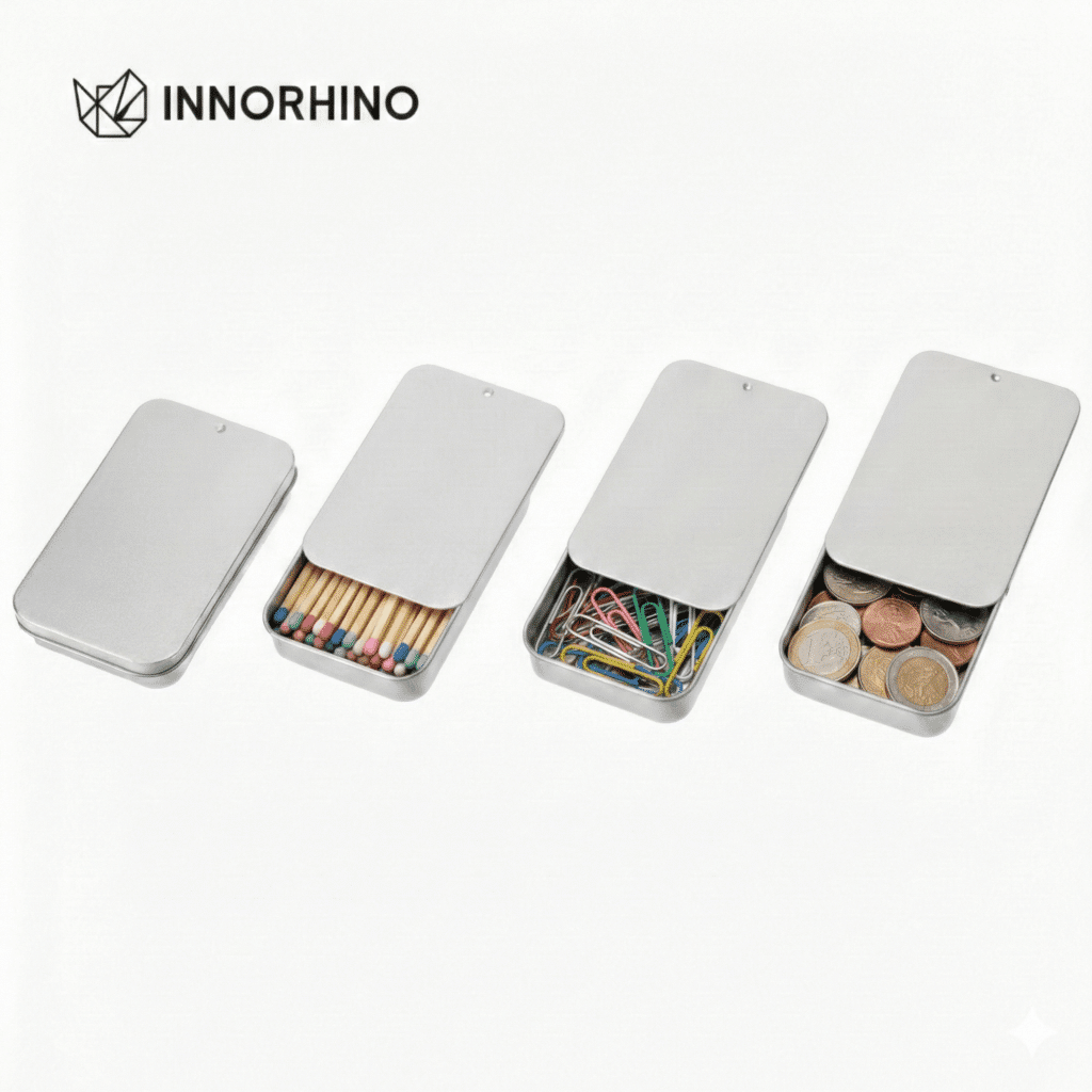 tin case with matches