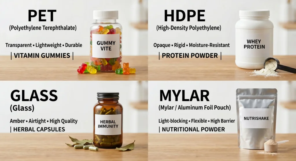comparison of supplement packaging
