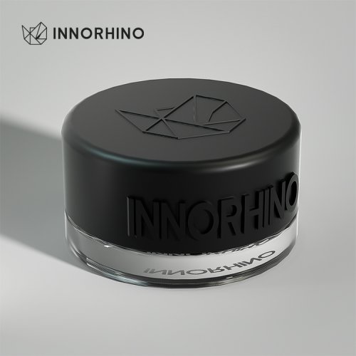 Small Glass Container with Black Screw Cap Embossed Logo Design | INNORHINO